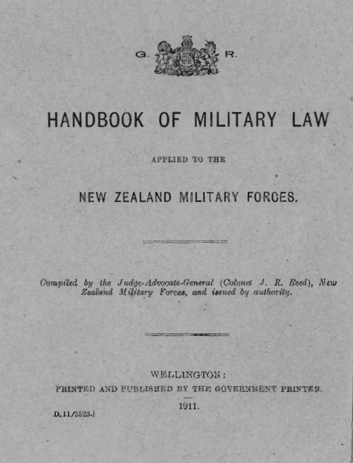 Cover: Handbook of Military Law 1911